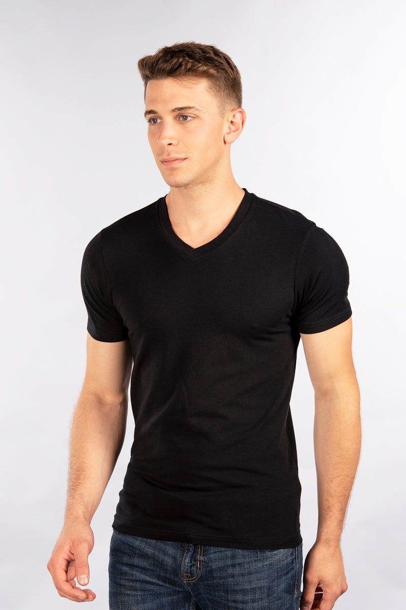 Stretch Slim Fit T-Shirt, V Neck – USA